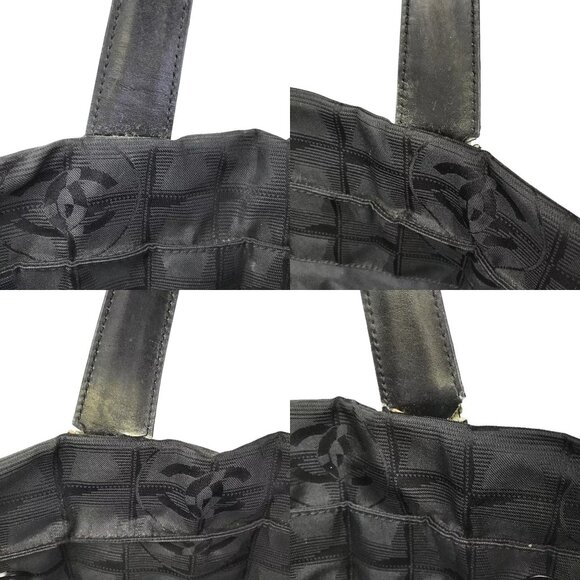 471175AJ (V2) Chanel Tote Bag Travel Line Black Nylon - Picture 10 of 13